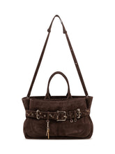 OSOI - Tote Brocle Bag with Decorated Belt - Brown - LIDIASHOPPING® - Official Website