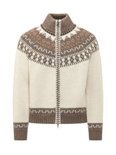 ALTEA - Cardigan con Zip e Motivo Jacquard - Bianco - LIDIASHOPPING® - Official Website