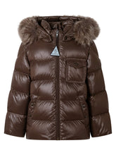 MONCLER KIDS - Piumino K2F con Cappuccio Bordato - Marrone - LIDIASHOPPING® - Official Website