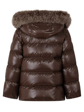 MONCLER KIDS - Piumino K2F con Cappuccio Bordato - Marrone - LIDIASHOPPING® - Official Website