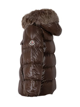 MONCLER KIDS - Piumino K2F con Cappuccio Bordato - Marrone - LIDIASHOPPING® - Official Website