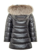 MONCLER KIDS - Parka Lungo Emma con Cappuccio Bordato - Blu - LIDIASHOPPING® - Official Website