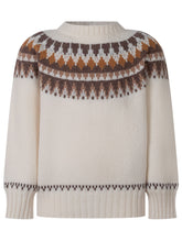 MONCLER KIDS - Crew Neck Sweater with Jacquard Pattern - White - LIDIASHOPPING® - Official Website