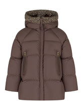 MONCLER KIDS - Duilla Hooded Puffer Jacket with High Collar - Brown - LIDIASHOPPING® - Official Website