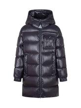 MONCLER KIDS - Parka Lungo Marapi con Cappuccio - Blu - LIDIASHOPPING® - Official Website