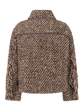 MONCLER KIDS - Shirt with Diagonal Pattern - Brown - LIDIASHOPPING® - Official Website