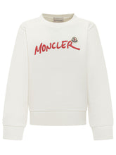 MONCLER KIDS - Crewneck Sweatshirt with Front Embroidery - White - LIDIASHOPPING® - Official Website
