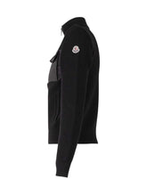 MONCLER KIDS - Cardigan a Coste con Pannello sul Petto - Nero - LIDIASHOPPING® - Official Website