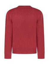 MONCLER KIDS - Crew Neck Sweater with Embroidered Logo - Red - LIDIASHOPPING® - Official Website