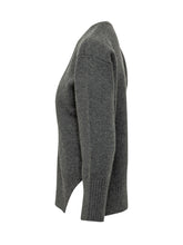 CALVIN KLEIN - Wool Cropped Wrap V-Neck Sweater - Grey - LIDIASHOPPING® - Official Website