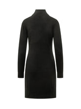 CALVIN KLEIN - Abito Corto Dolcevita a Coste - Nero - LIDIASHOPPING® - Official Website