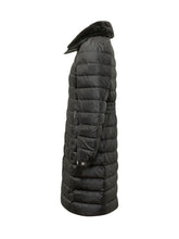 CALVIN KLEIN - Long Satin Puffer Coat with Faux Fur Collar - Black - LIDIASHOPPING® - Official Website