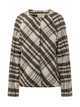 CALVIN KLEIN - Mohair Blend Check Jacket - Brown - LIDIASHOPPING® - Official Website