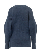 GIVENCHY - Pullover Girocollo con Fondo Asimmetrico - Blu - LIDIASHOPPING® - Official Website