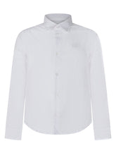 EMPORIO ARMANI BOY - Classic Shirt with Embroidery - White - LIDIASHOPPING® - Official Website