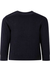 EMPORIO ARMANI BOY - Crew Neck Sweater with Shoulder Buttons - Blue - LIDIASHOPPING® - Official Website