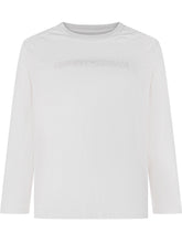 EMPORIO ARMANI BOY - T-shirt a Maniche Lunghe con Lettering - Bianco - LIDIASHOPPING® - Official Website