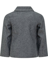 EMPORIO ARMANI BOY - Herringbone Blazer with Applied Pockets - Blue - LIDIASHOPPING® - Official Website