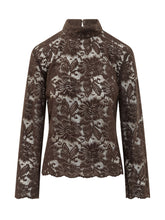 LE SULLY STUDIO - Lace Top with High Neck - Brown - LIDIASHOPPING® - Official Website
