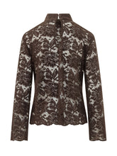 LE SULLY STUDIO - Lace Top with High Neck - Brown - LIDIASHOPPING® - Official Website