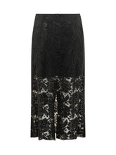 LE SULLY STUDIO - Gonna Lunga in Pizzo con Pannello Trasparente - Nero - LIDIASHOPPING® - Official Website