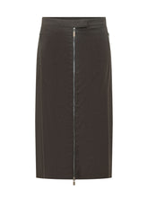 LE SULLY STUDIO - Gonna a Tubino con Zip Centrale - Marrone - LIDIASHOPPING® - Official Website