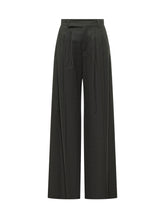 LE SULLY STUDIO - Pantaloni a Gamba Ampia con Pieghe - Nero - LIDIASHOPPING® - Official Website