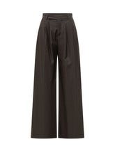 LE SULLY STUDIO - Pantaloni a Gamba Ampia con Pieghe - Marrone - LIDIASHOPPING® - Official Website