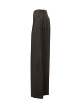 LE SULLY STUDIO - Pantaloni a Gamba Ampia con Pieghe - Marrone - LIDIASHOPPING® - Official Website