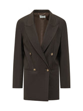 LE SULLY STUDIO - Blazer Doppiopetto con Revers Ampi - Marrone - LIDIASHOPPING® - Official Website