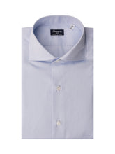 FINAMORE 1925 - Camicia Eduardo con Microtrama - Blu - LIDIASHOPPING® - Official Website