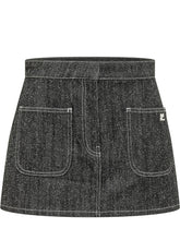 COURREGES - Minigonna con Tasche Applicate - Nero - LIDIASHOPPING® - Official Website