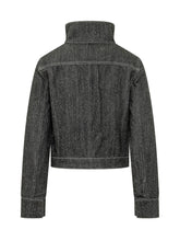 COURREGES - Cropped Jacket with High Collar and Logo - Black - LIDIASHOPPING® - Official Website