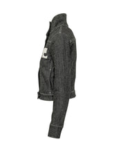 COURREGES - Cropped Jacket with High Collar and Logo - Black - LIDIASHOPPING® - Official Website