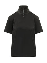 COURREGES - T-shirt con Collo Alto e Zip - Nero - LIDIASHOPPING® - Official Website