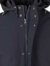 WOOLRICH - Giacca Barrow in Softshell con Cappuccio - Blu - LIDIASHOPPING® - Official Website