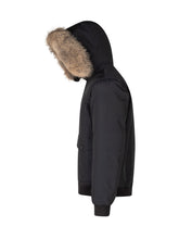 WOOLRICH - Bomber Polar con Cappuccio e Bordo in Pelliccia - Blu - LIDIASHOPPING® - Official Website