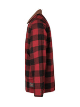 WOOLRICH WOOLEN MILLS - Giacca Check con Colletto a Contrasto - Rosso - LIDIASHOPPING® - Official Website
