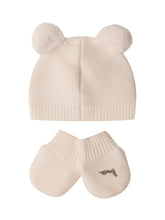 GUESS KIDS - Beanie And Mittens Set with Pompons - White - LIDIASHOPPING® - Official Website