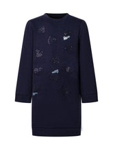 GUESS KIDS - Abito a Maniche Lunghe con Cuori Applicati - Blu - LIDIASHOPPING® - Official Website
