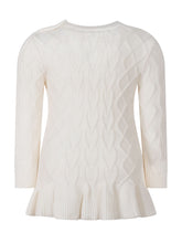 GUESS KIDS - Cable Knit Sweater with Flared Hem - White - LIDIASHOPPING® - Official Website
