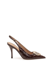 FERRAGAMO - Décolleté Sara Slingback con Stampa Coccodrillo - Marrone - LIDIASHOPPING® - Official Website