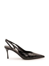 FERRAGAMO - Dafne Slingback with Croc Pattern - Black - LIDIASHOPPING® - Official Website