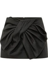 7 FOR ALL MANKIND - Minigonna con Maxi Fiocco Drappeggiato - Nero - LIDIASHOPPING® - Official Website