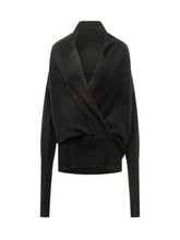 7 FOR ALL MANKIND - Maglia con Scollo a V Incrociato - Nero - LIDIASHOPPING® - Official Website