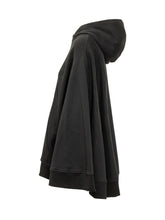 7 FOR ALL MANKIND - Oversized hooded sweatshirt featuring a front zip fastening and dropped shoulders. Designed with long sleeves, kangaroo pockets, small chest logo and ribbed trims. - Black - LIDIASHOPPING® - Official Website
