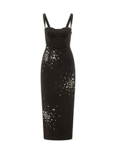 DES PHEMMES - Abito Lungo Bustier con Applicazioni Gioiello - Nero - LIDIASHOPPING® - Official Website