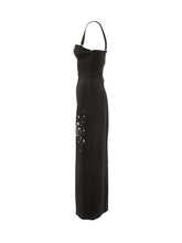 DES PHEMMES - Abito Lungo Bustier con Applicazioni Gioiello - Nero - LIDIASHOPPING® - Official Website