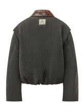 DES PHEMMES - Cropped Jacket with Printed Collar - Black - LIDIASHOPPING® - Official Website