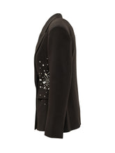 DES PHEMMES - Blazer Doppiopetto con Applicazioni Gioiello - Nero - LIDIASHOPPING® - Official Website